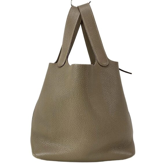 Auth HERMES Picotin Lock MM Etoupe Taurillon Clemence Y Handbag - Picture 5 of 16